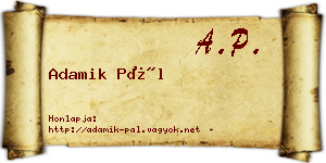 Adamik Pál névjegykártya